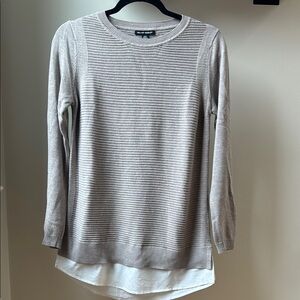 Hilary Radley Grey Ribbed Sweater